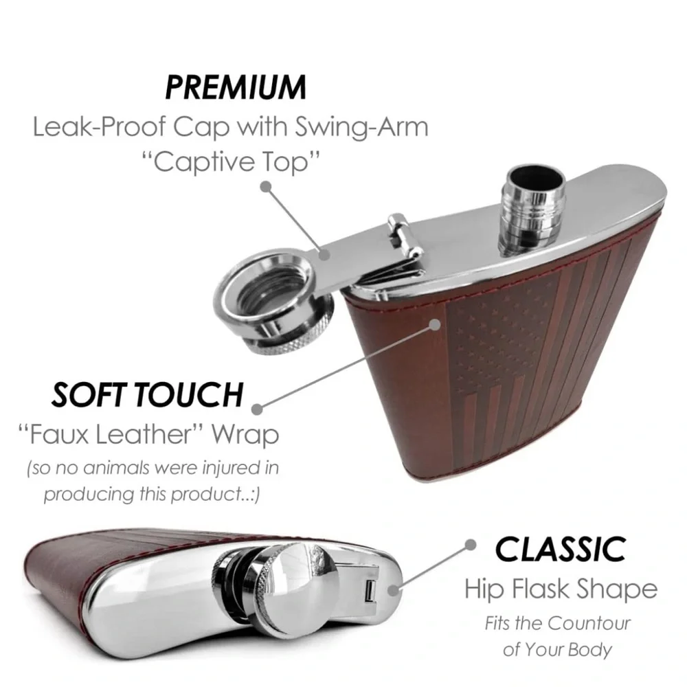American Flag Travel Flask